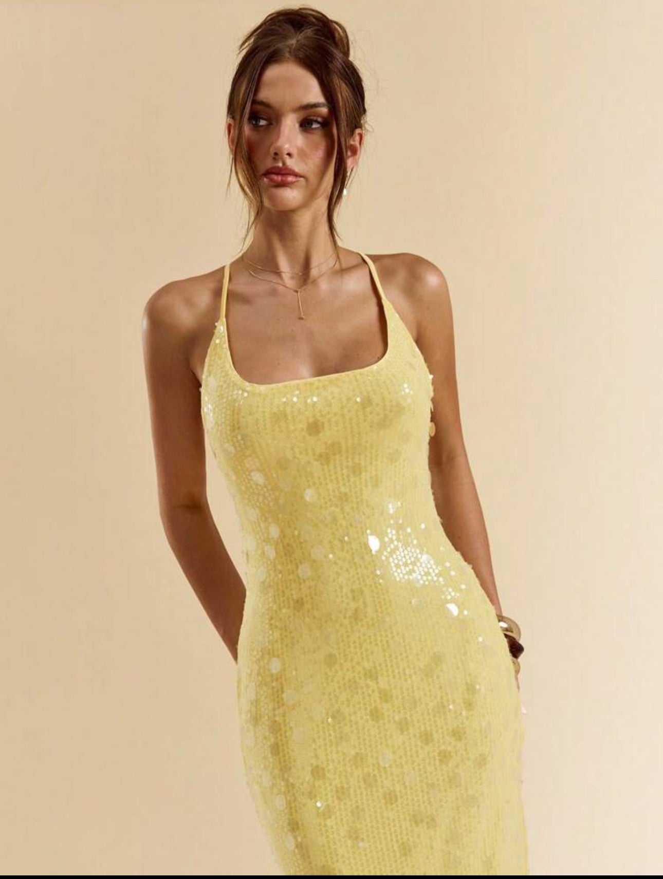 Golden Glow Sequin Dress
