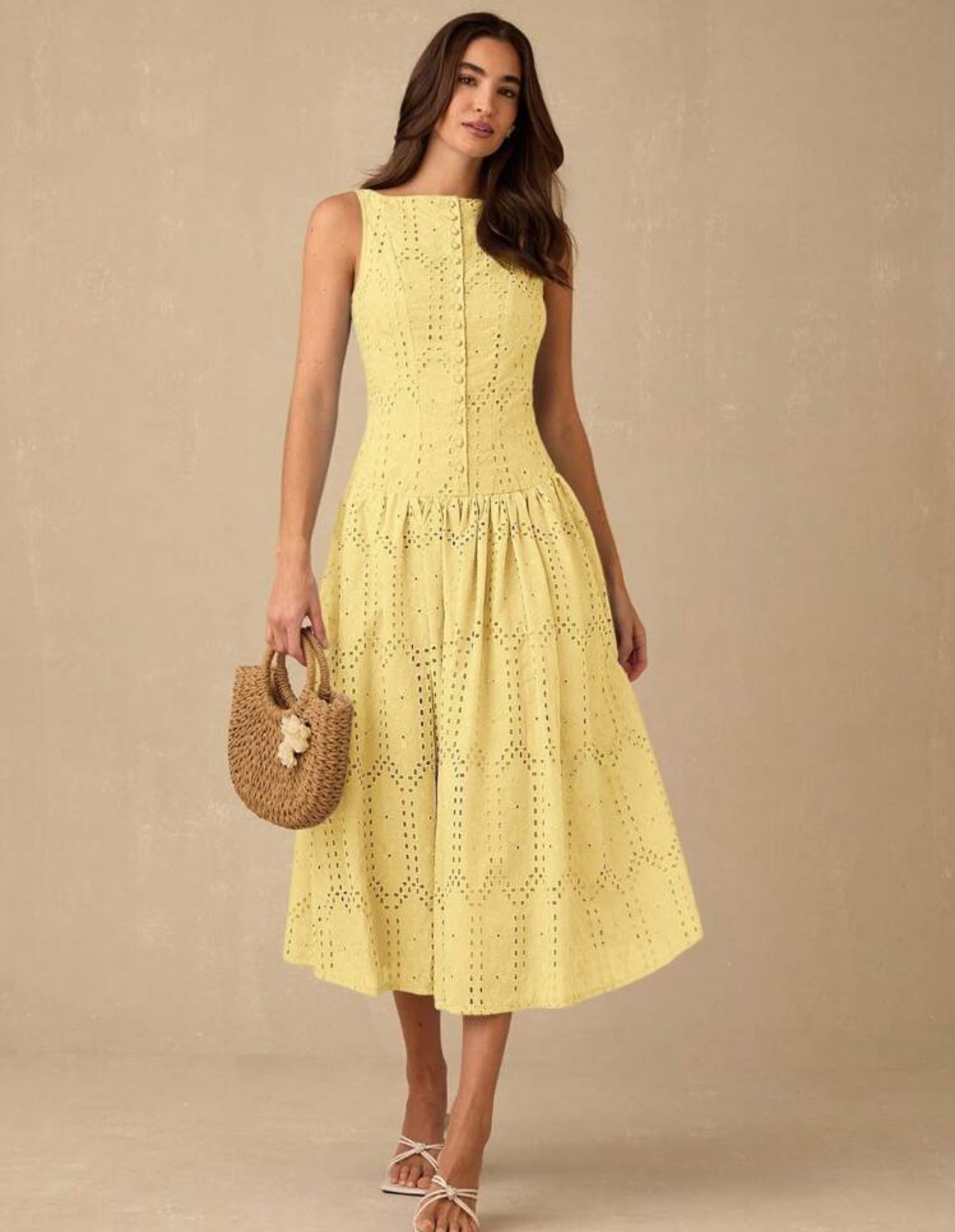 Sunbeam Eyelet Midi Dress