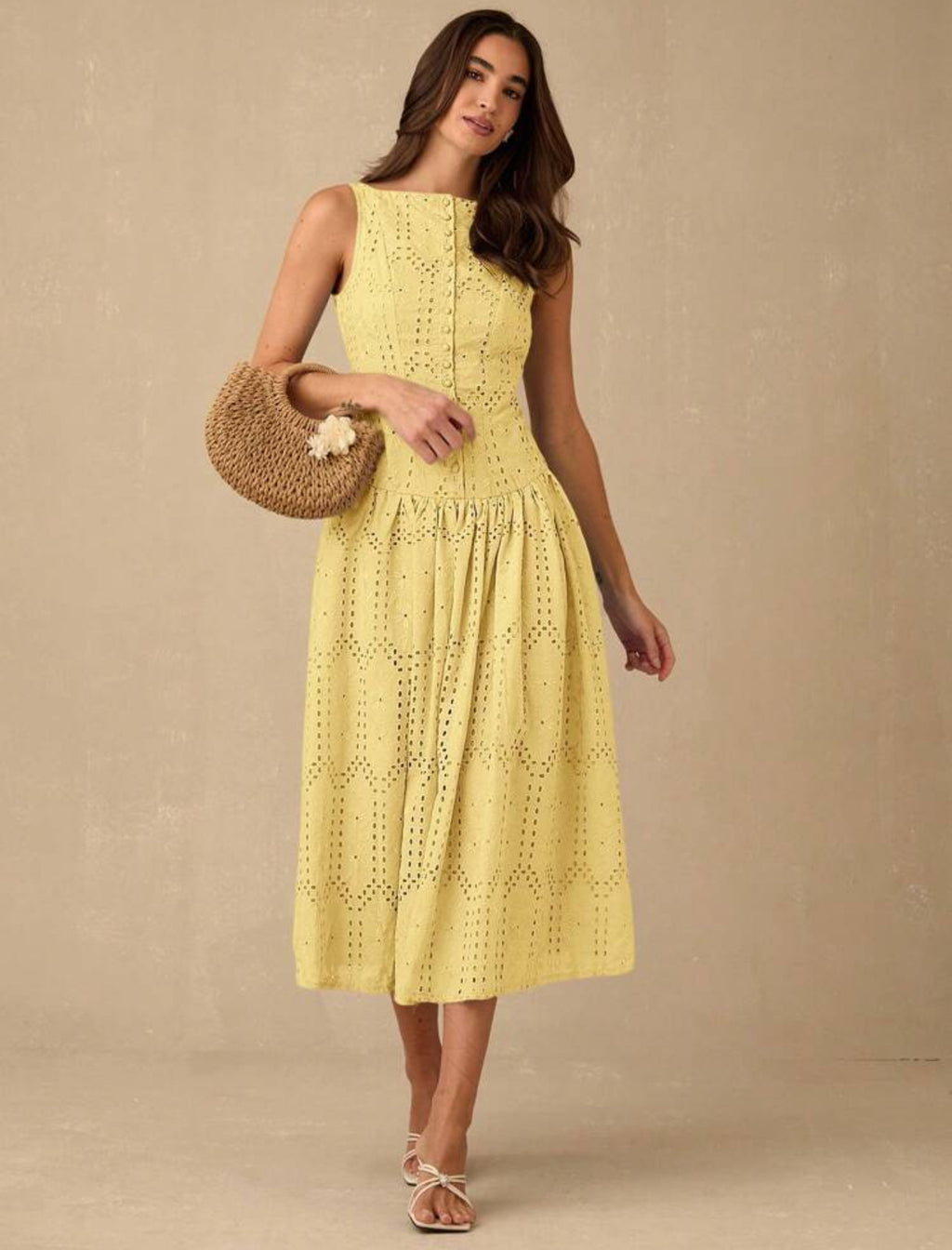 Sunbeam Eyelet Midi Dress