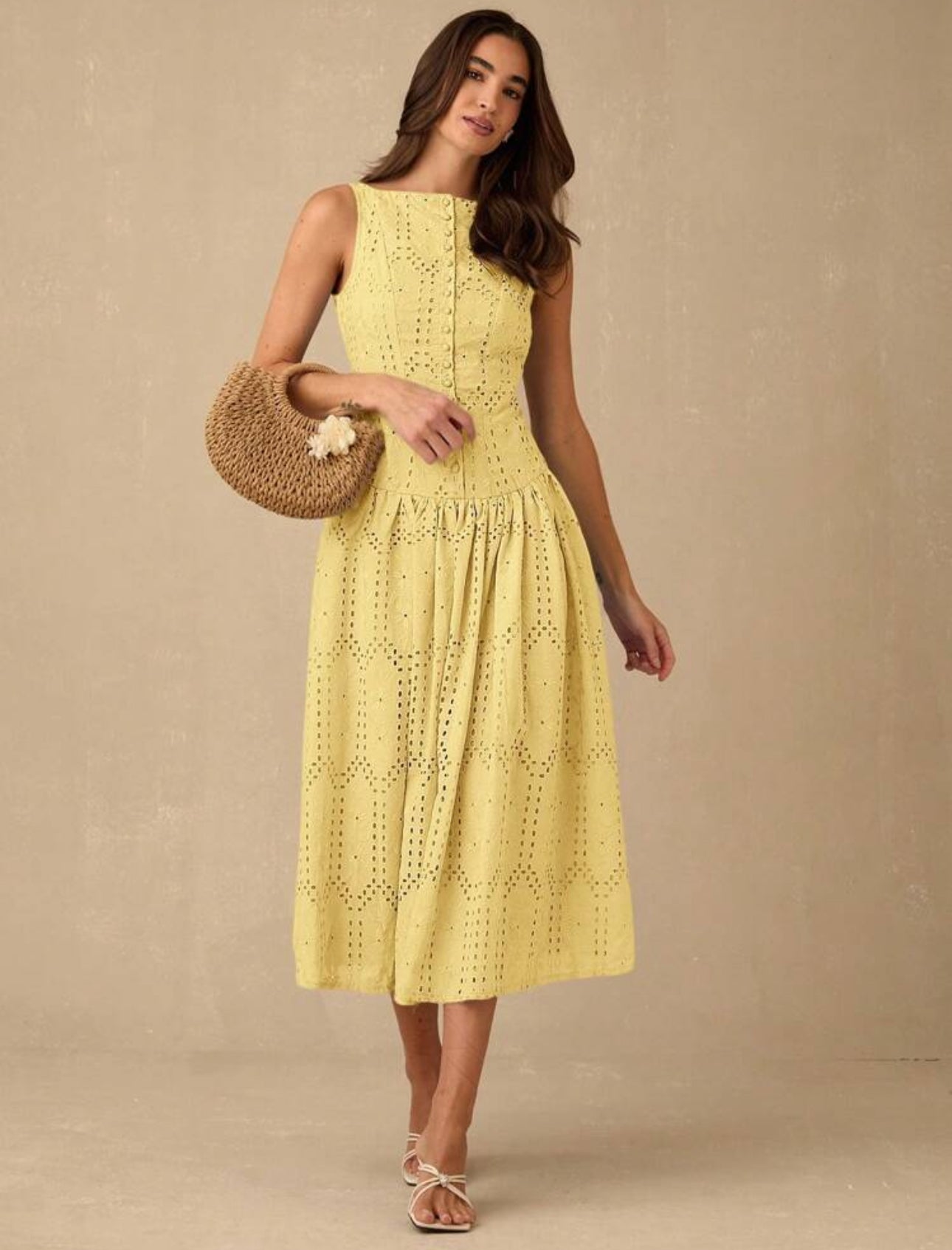 Sunbeam Eyelet Midi Dress