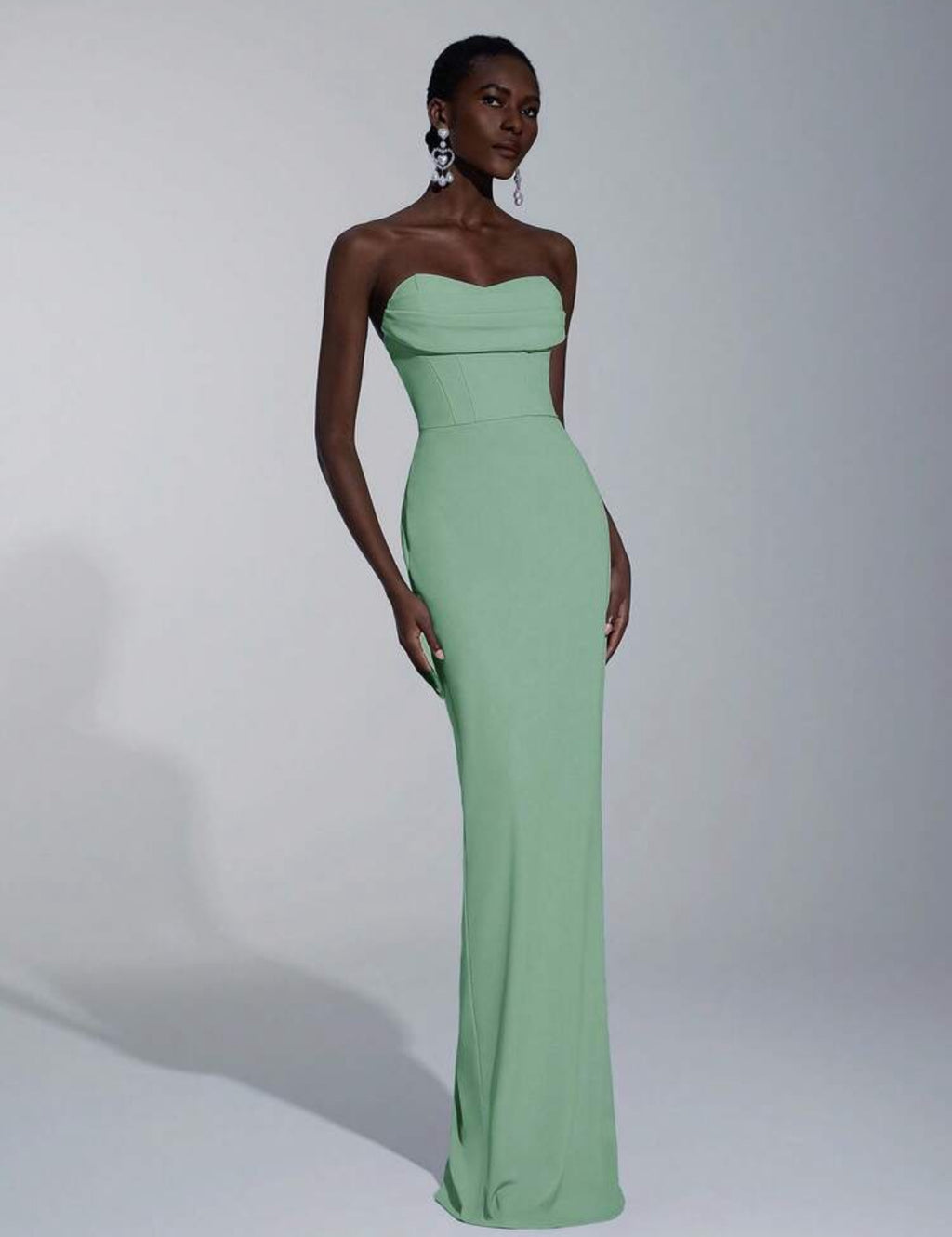 Mint Strapless Column Dress