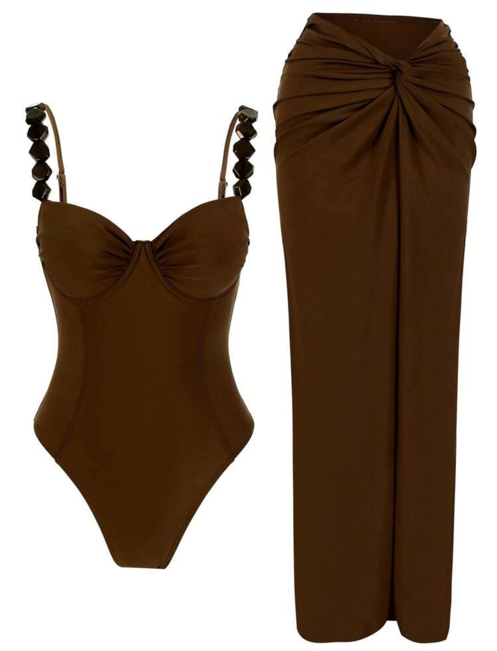 Cocoa Luxe Draped Set