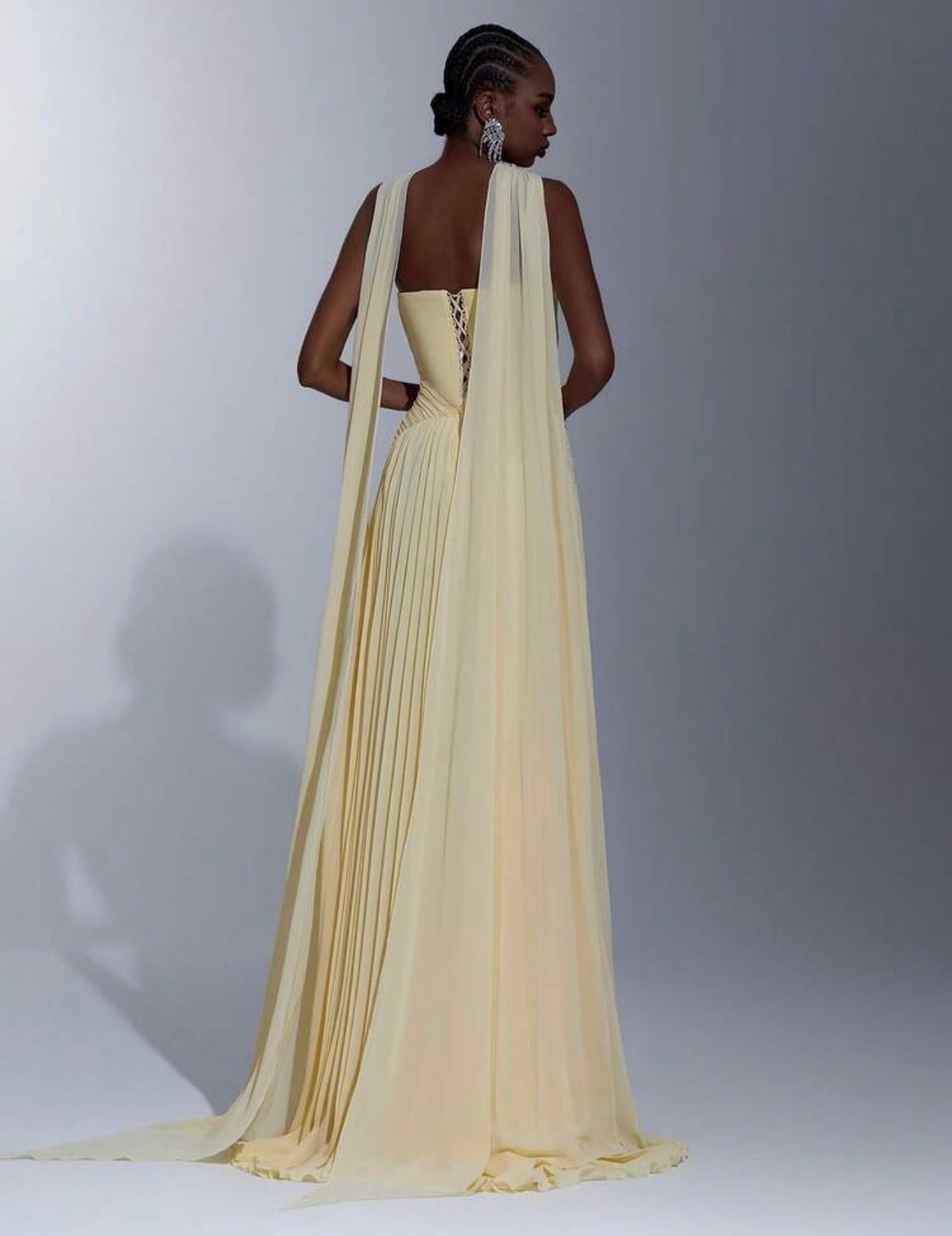 Ivory Seraphine Pleated Gown