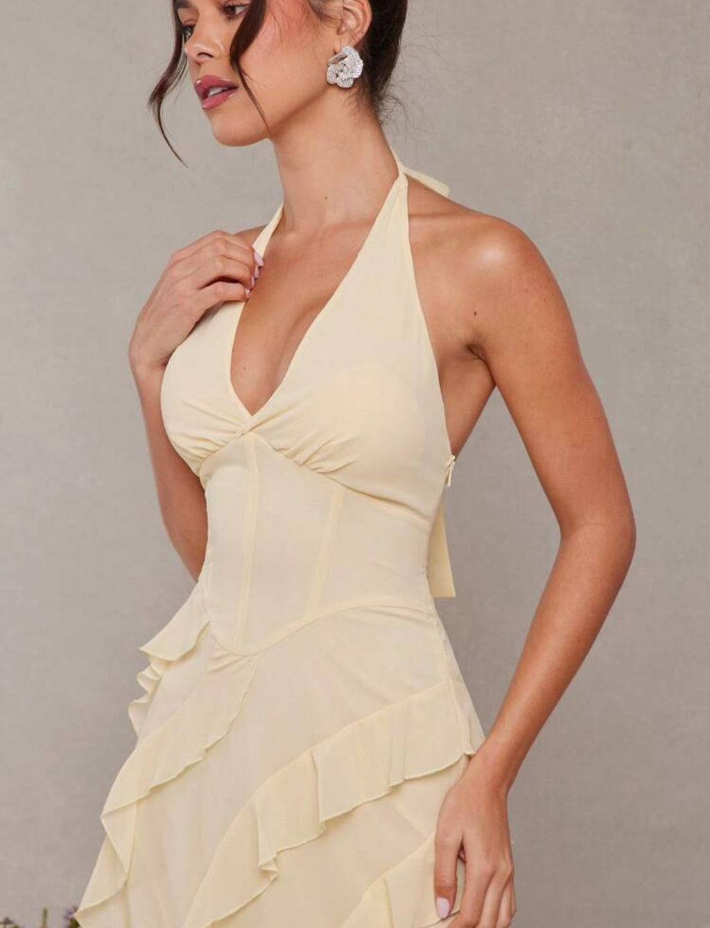 Lemon Bliss Halter Maxi