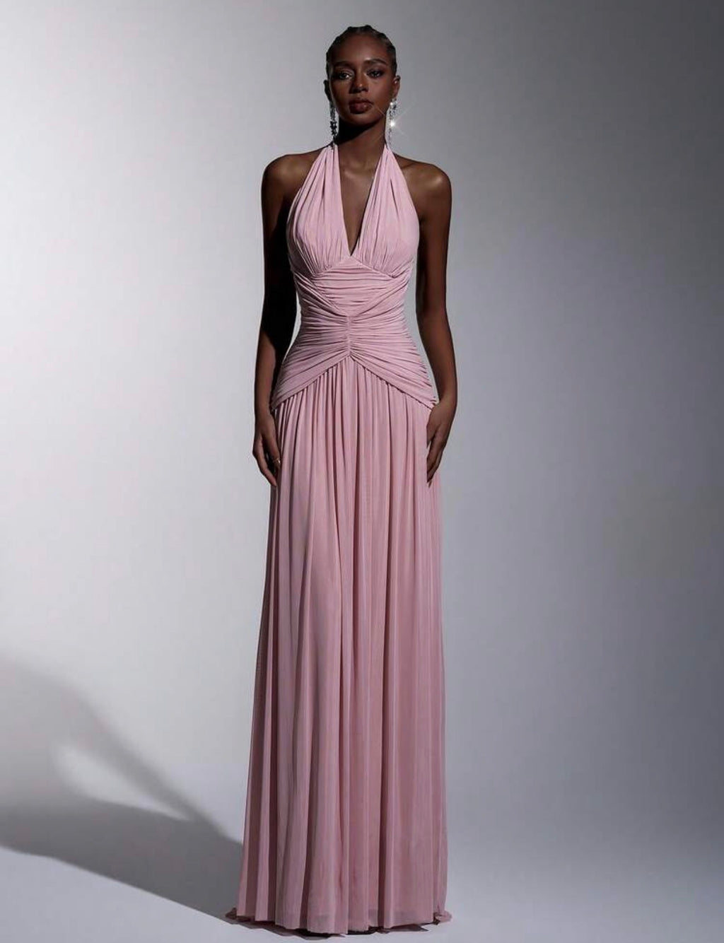 Rosé Amour Draped Gown