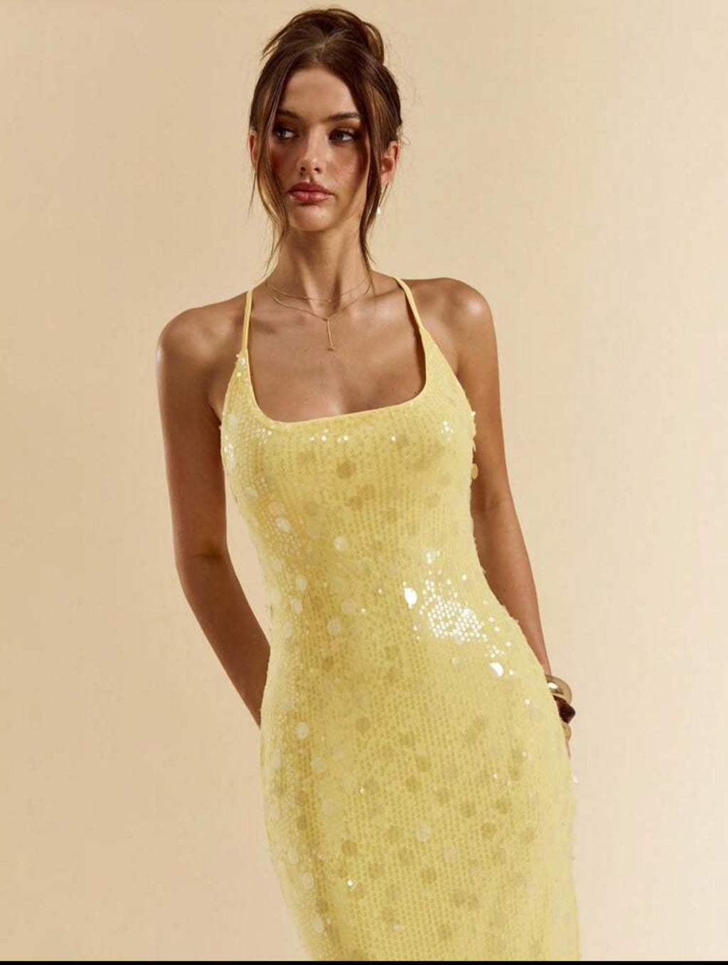 Golden Glow Sequin Dress