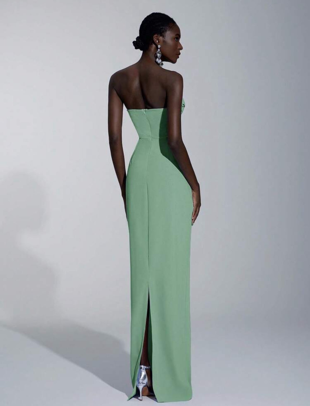 Mint Strapless Column Dress
