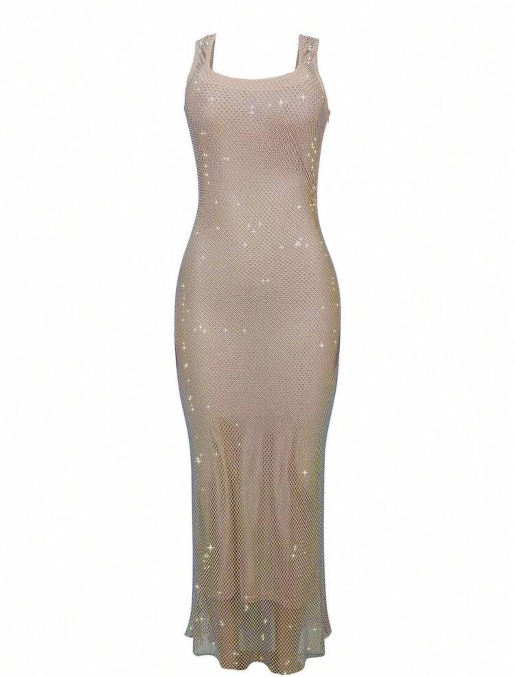 Crystal Glow Mesh Gown