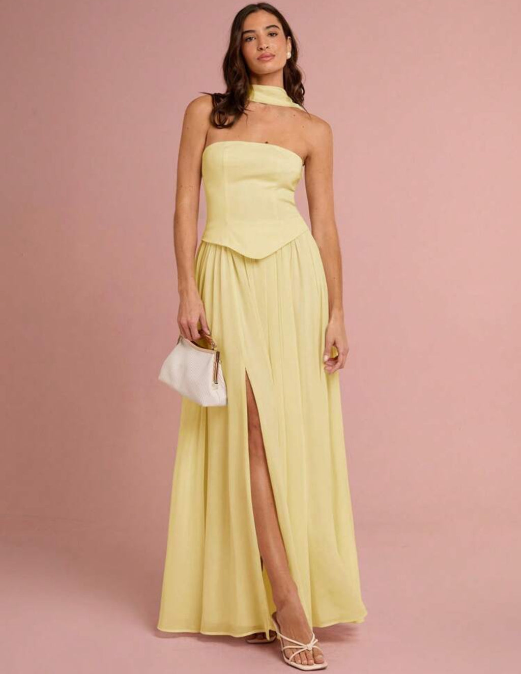 Sunlit Charm Strapless Gown