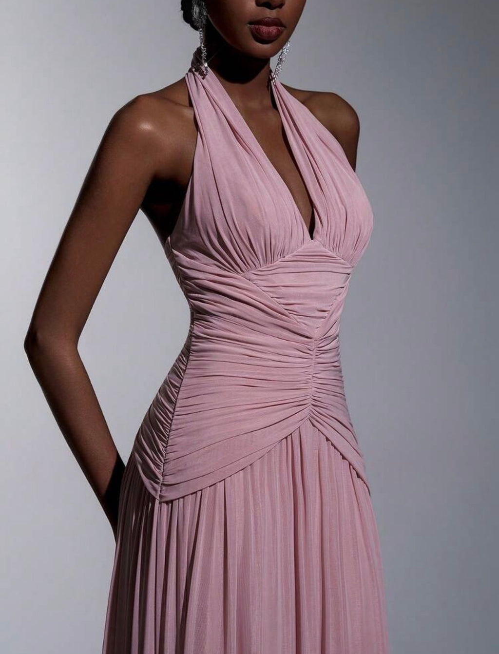 Rosé Amour Draped Gown