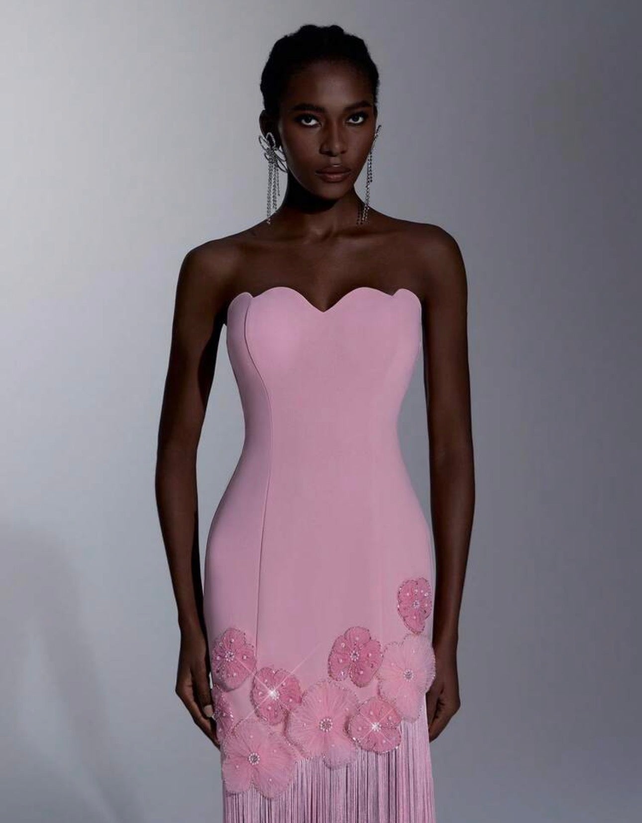 Blush Fleur Fringe Couture