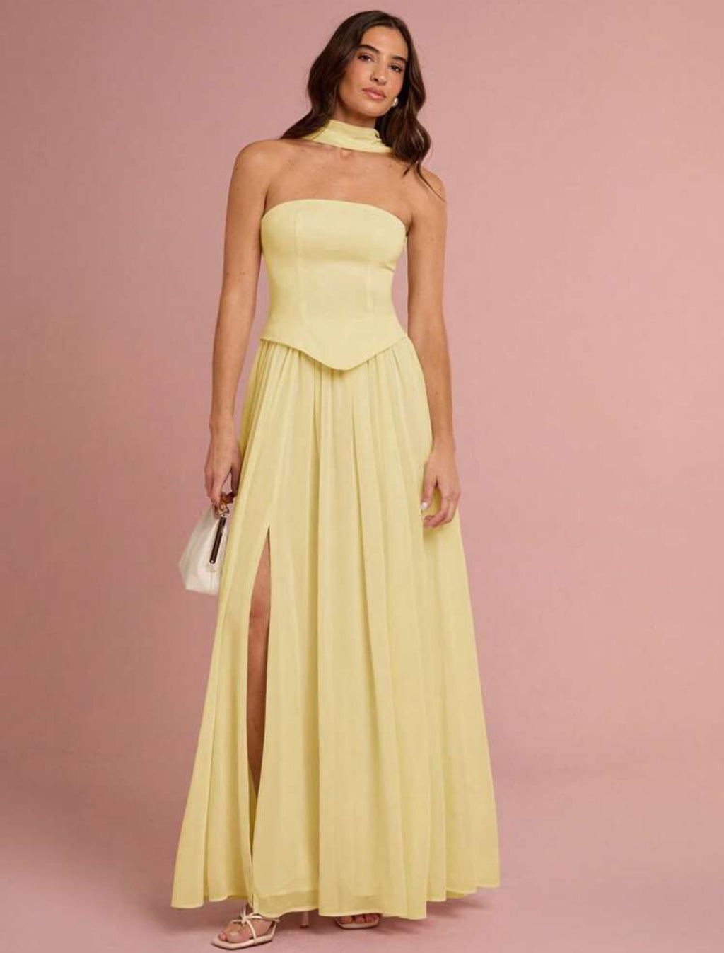 Sunlit Charm Strapless Gown