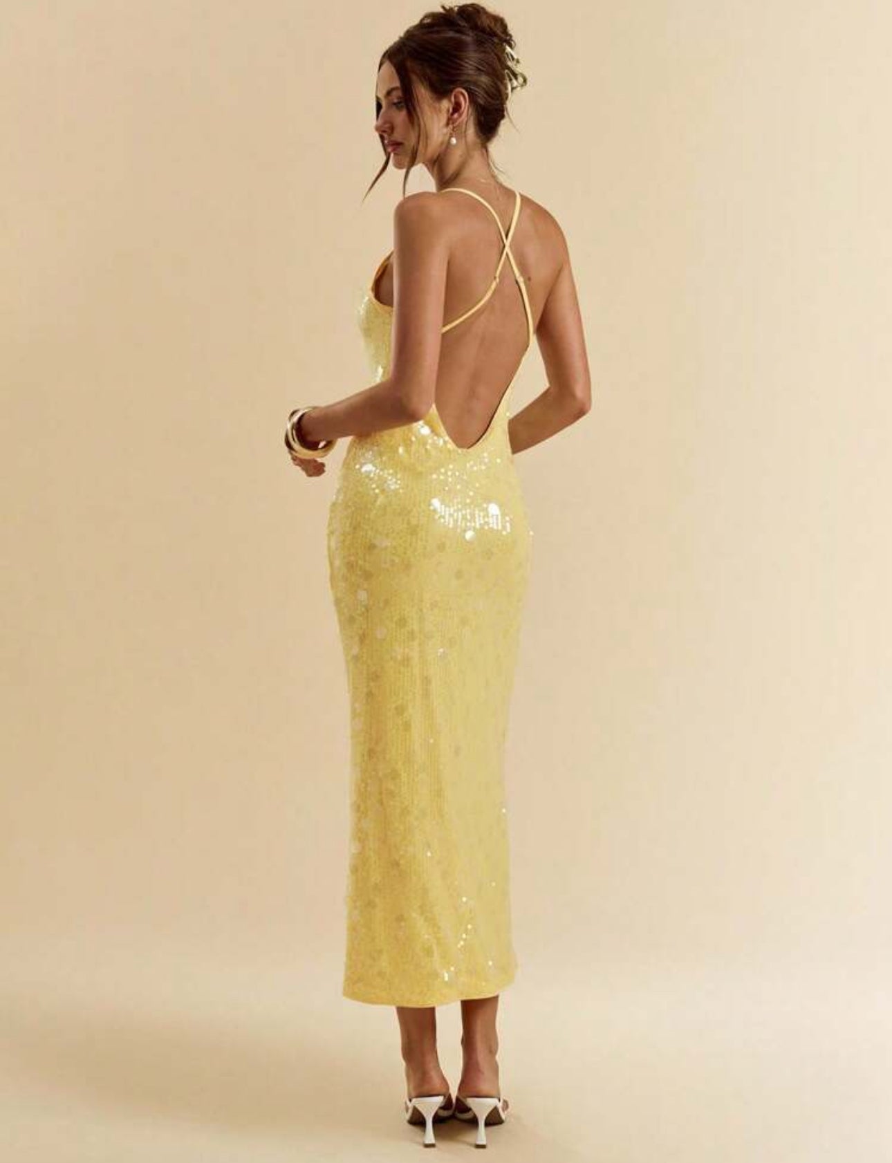 Golden Glow Sequin Dress