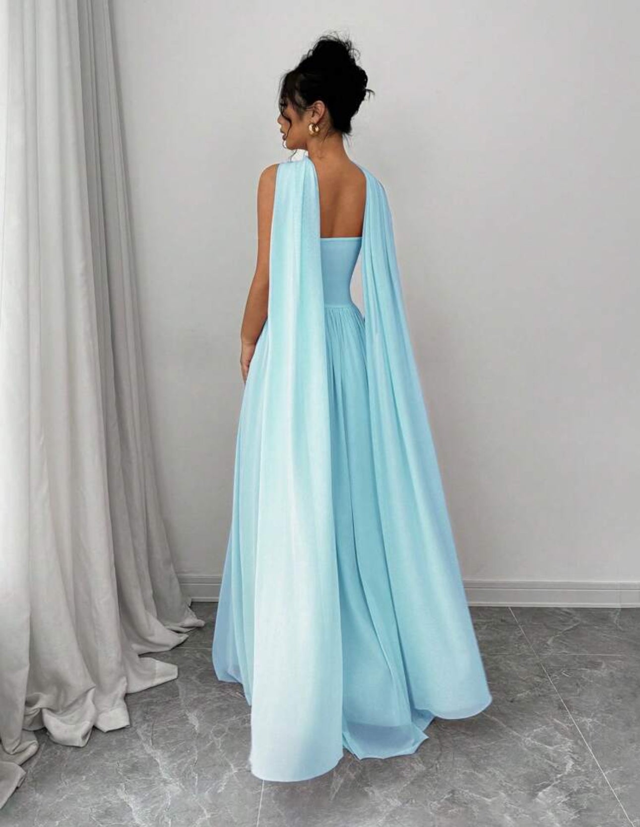 Blue Mist Chiffon Gown