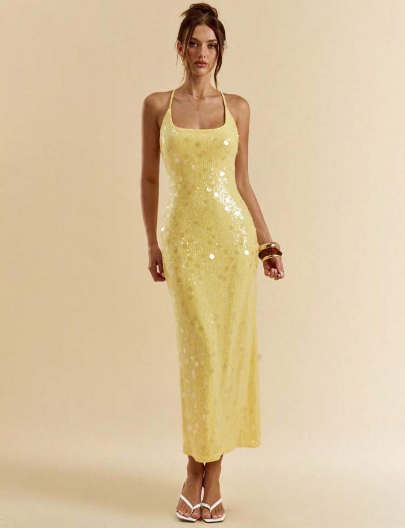Golden Glow Sequin Dress
