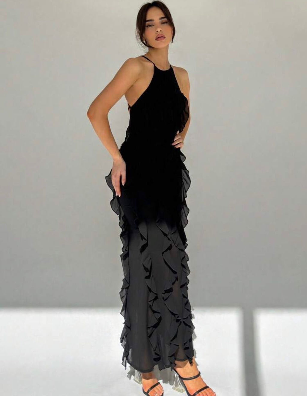 Noir Ruffle Dress