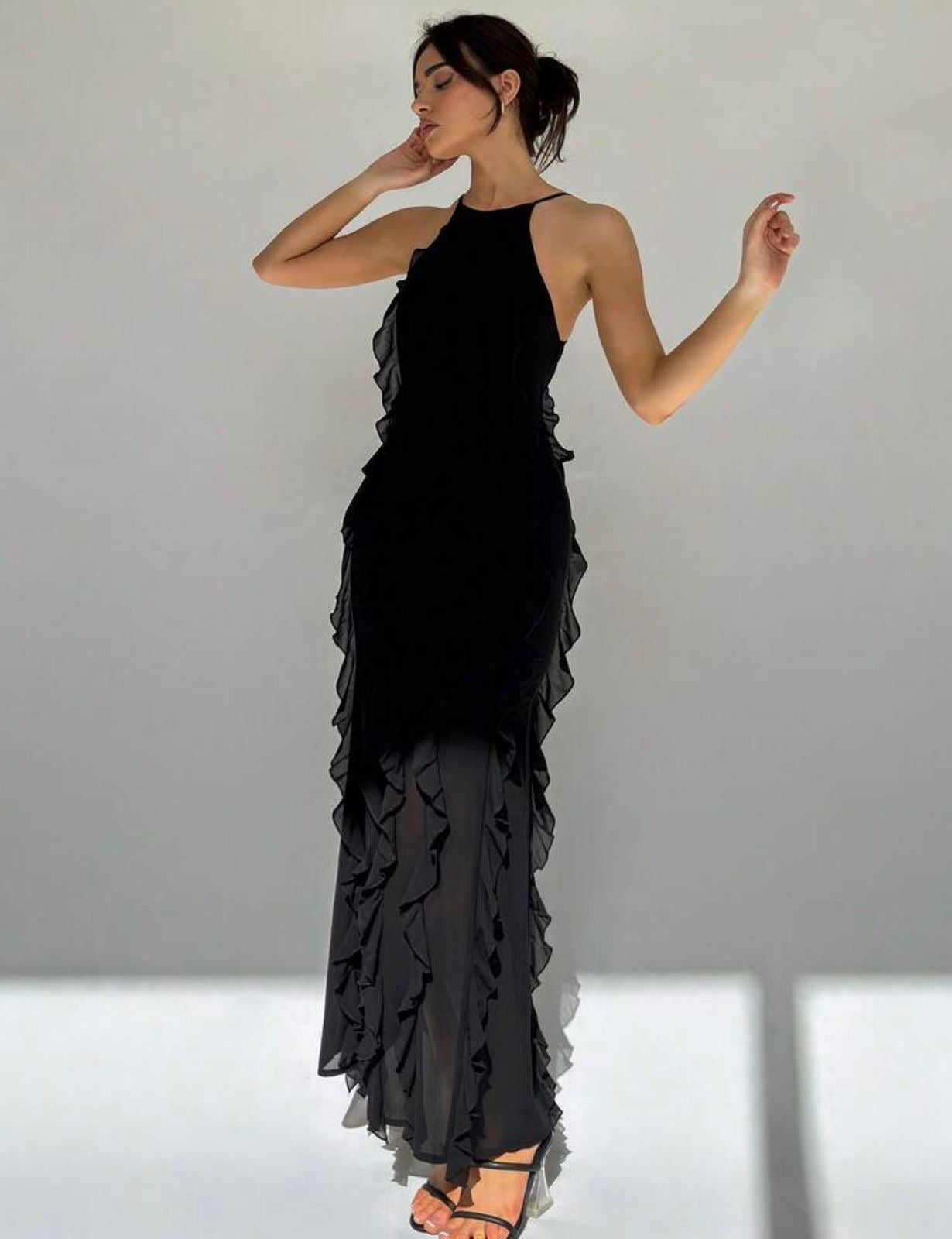 Noir Ruffle Dress