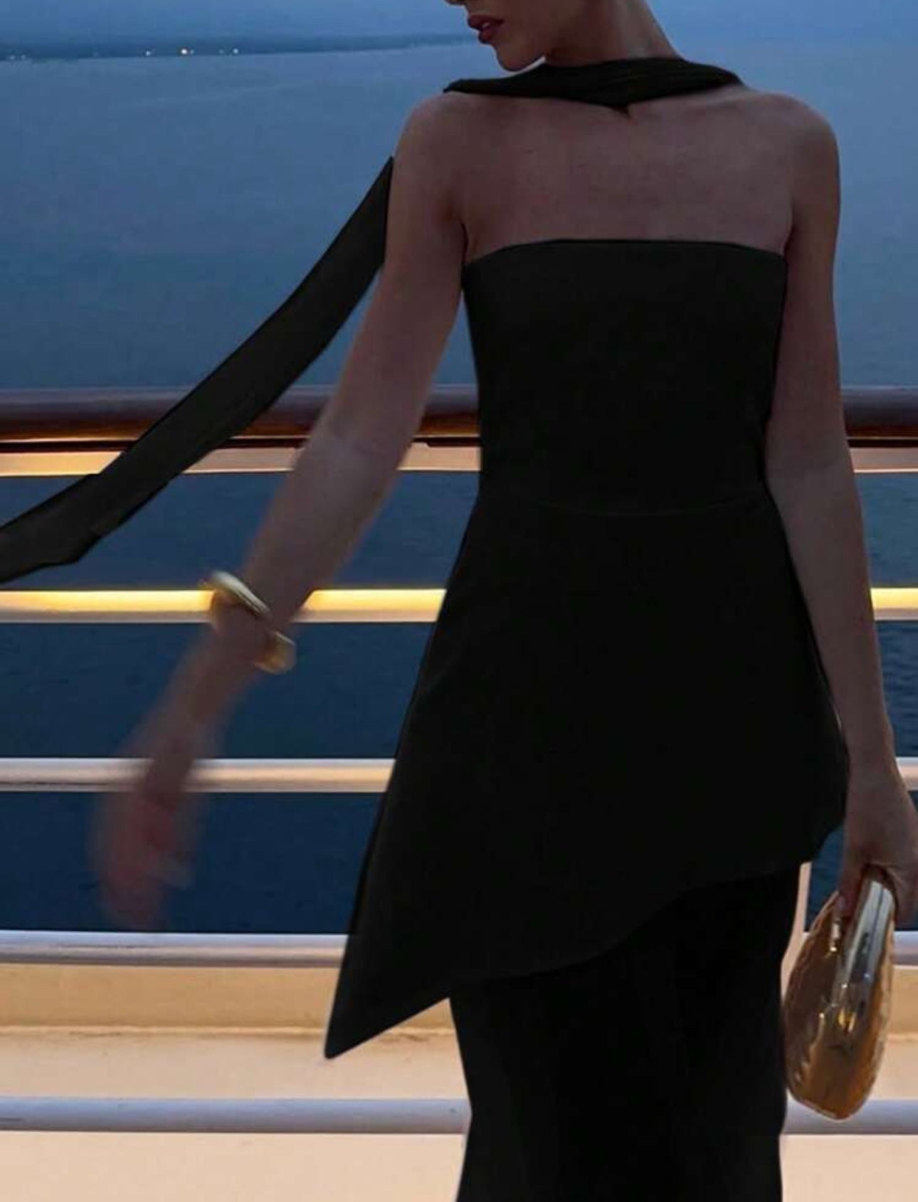 Midnight Allure Strapless Gown