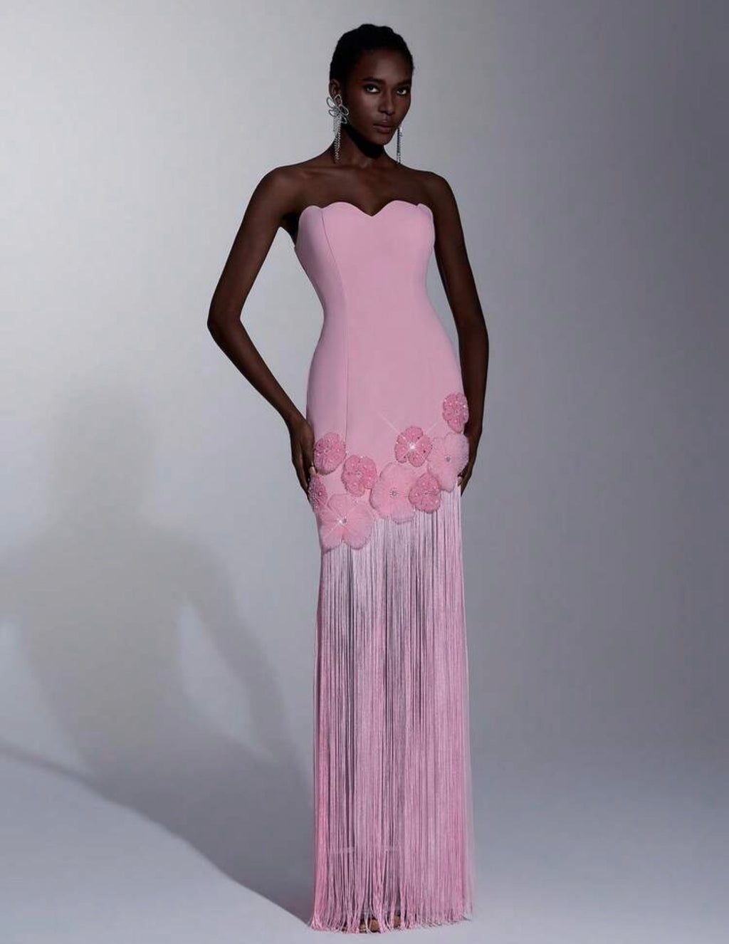 Blush Fleur Fringe Couture