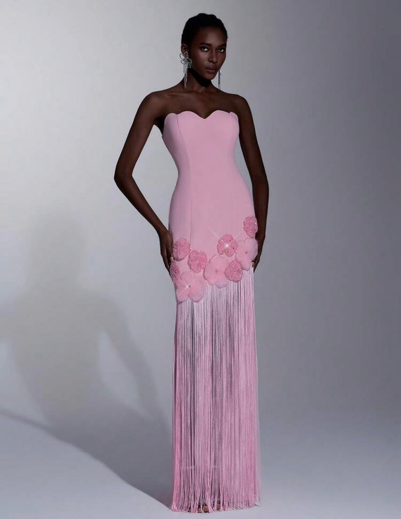 Blush Fleur Fringe Couture
