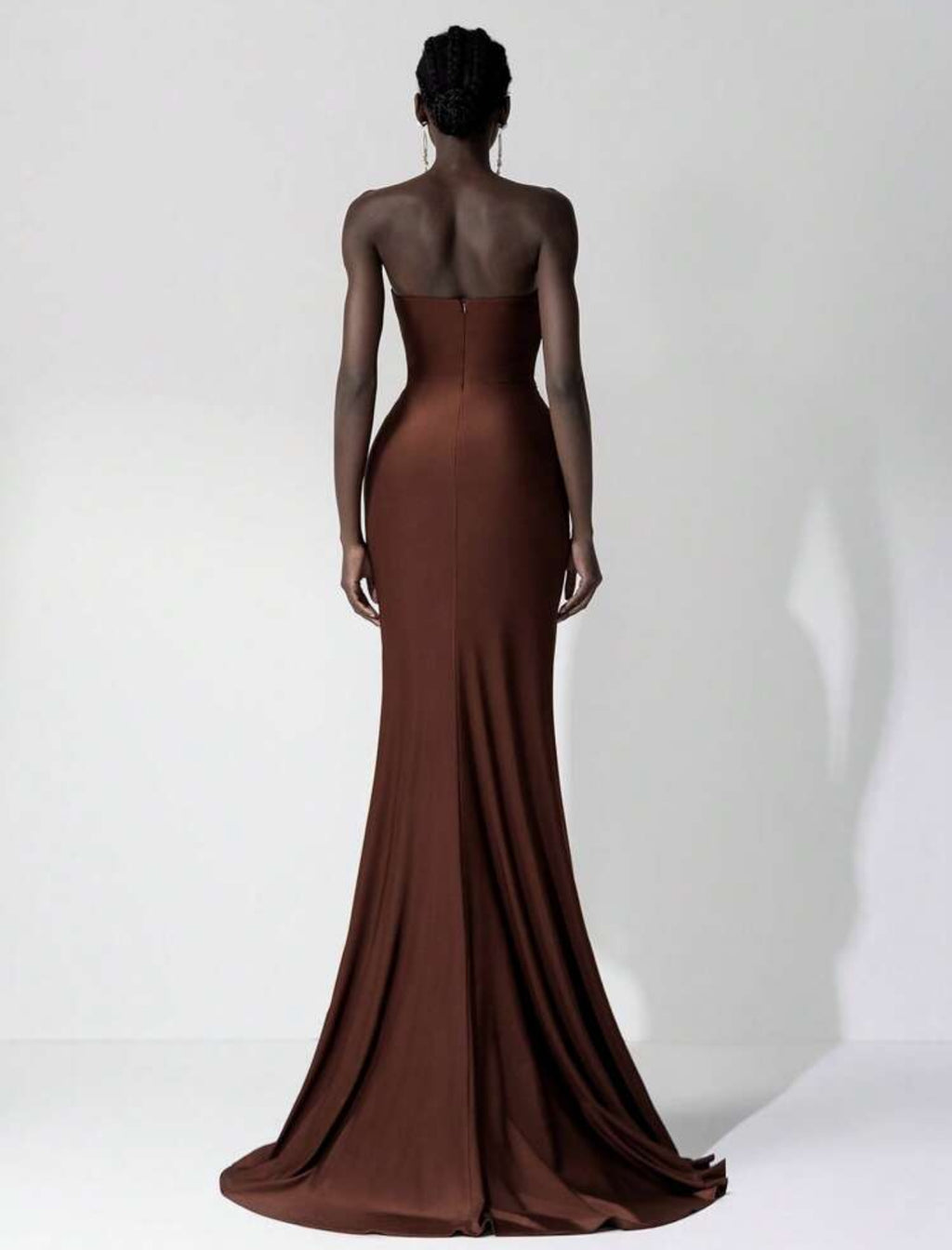Cocoa Luxe Ruched Gown