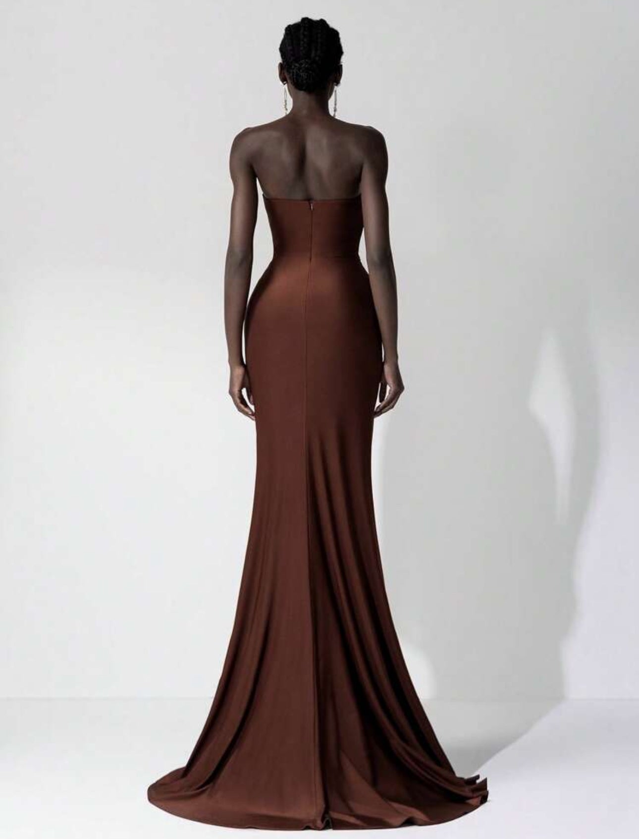 Cocoa Luxe Ruched Gown