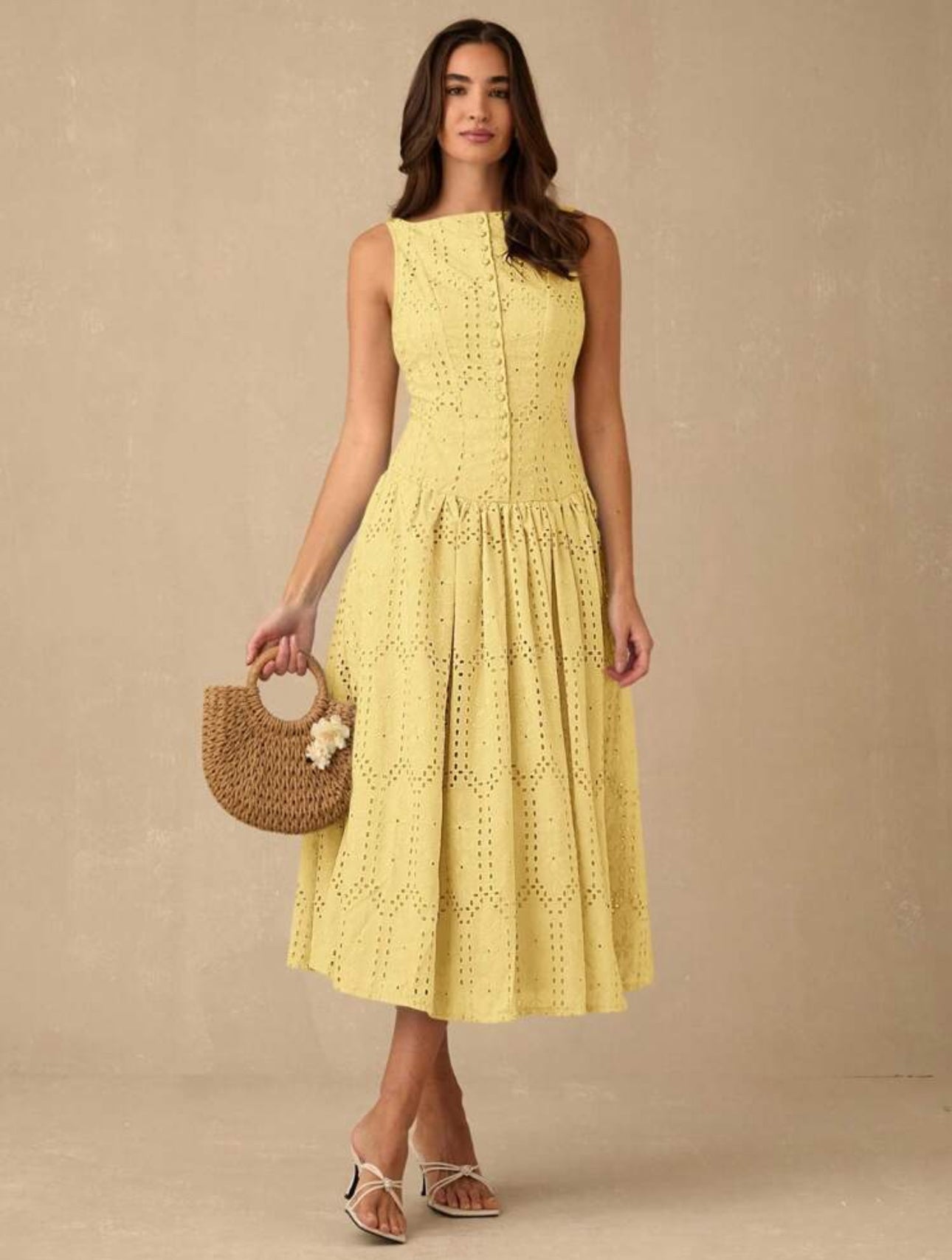 Sunbeam Eyelet Midi Dress