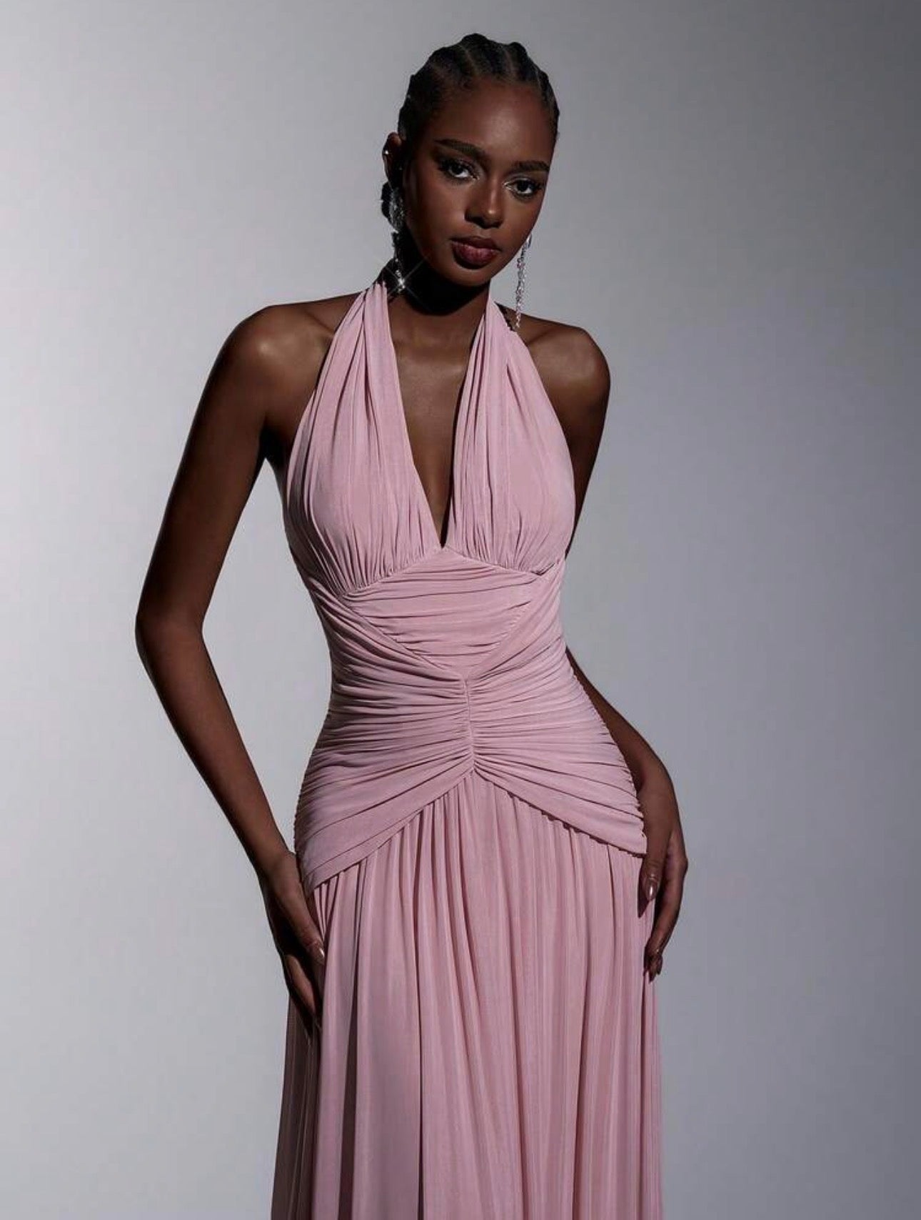 Rosé Amour Draped Gown
