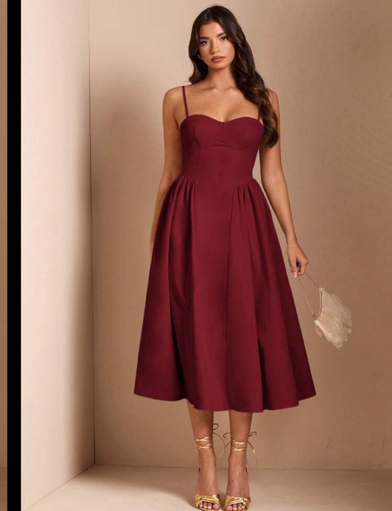 Merlot Elegance Midi Dress
