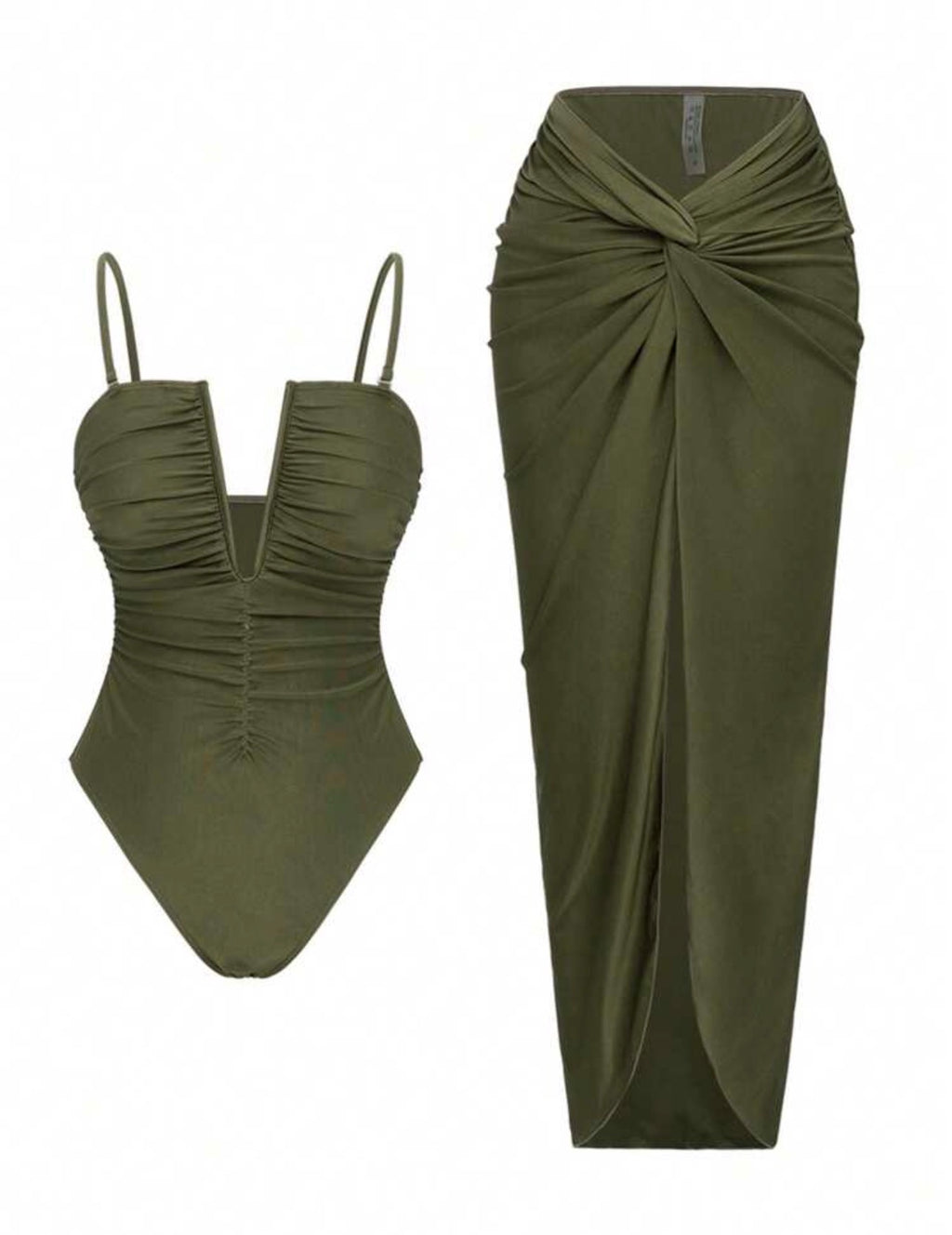 Olive Muse Ruched Set