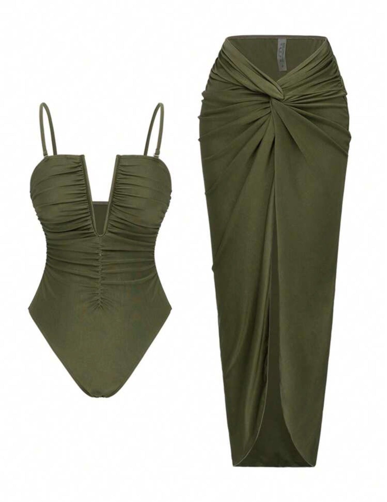 Olive Muse Ruched Set