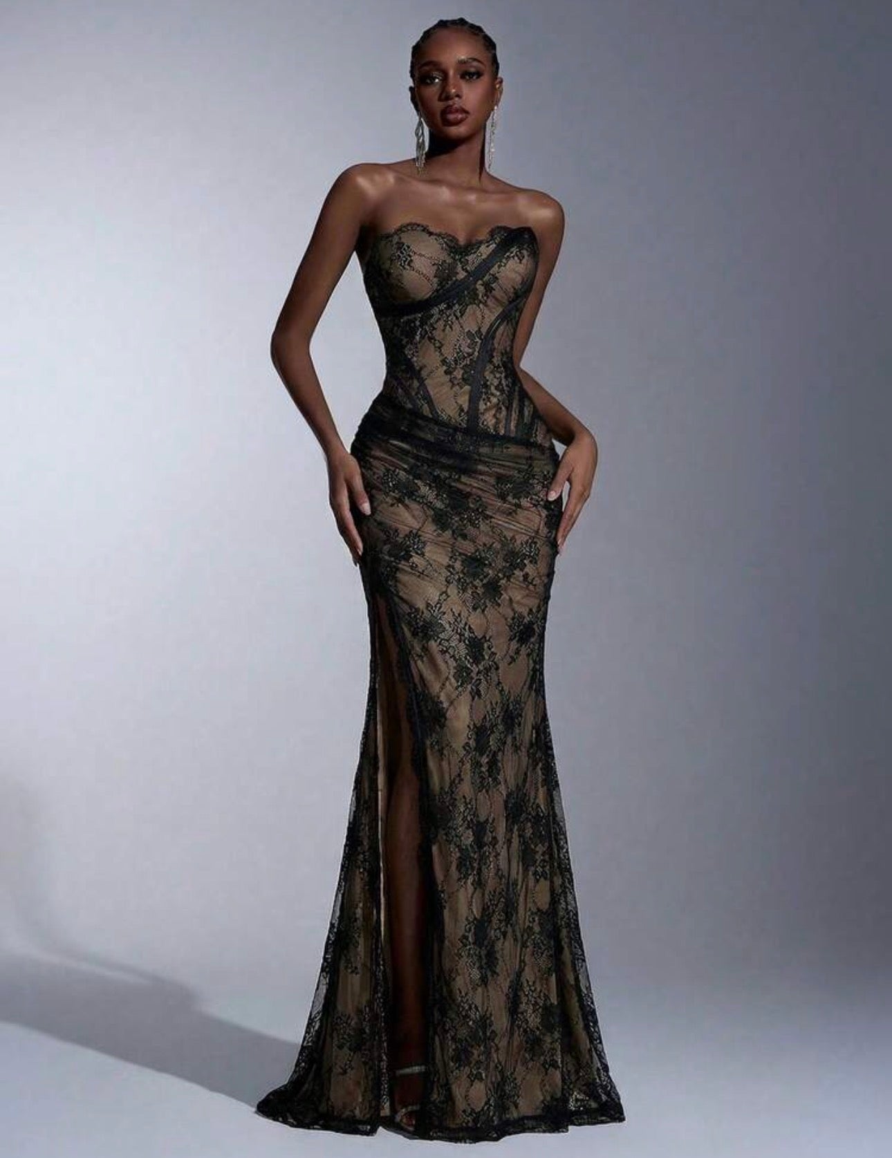 Nocturne Lace Illusion Gown