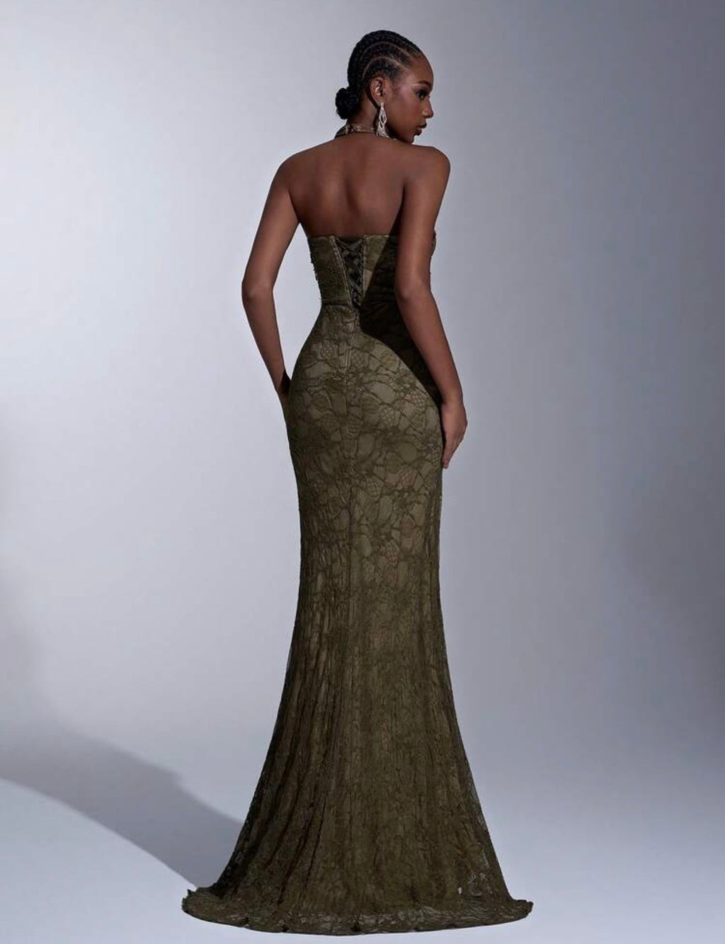 Noir Verdure Lace Gown