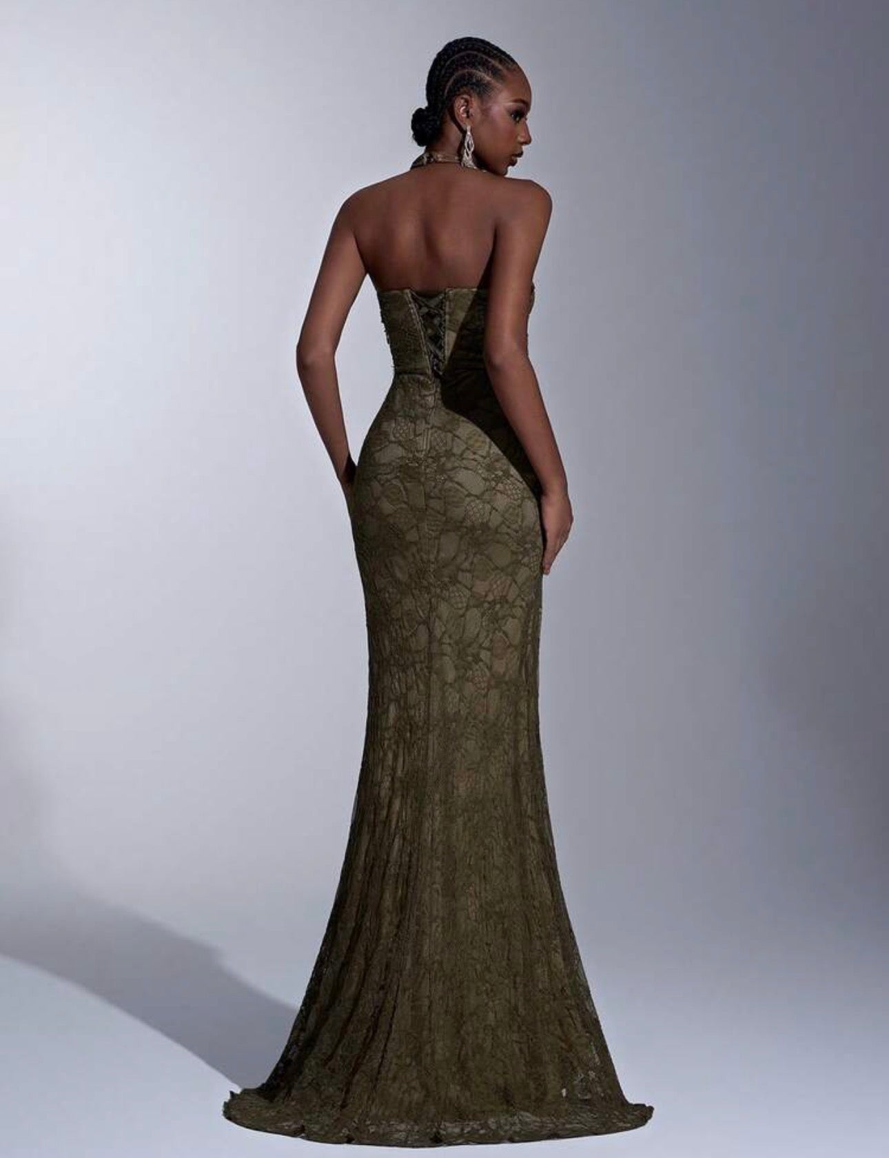 Noir Verdure Lace Gown