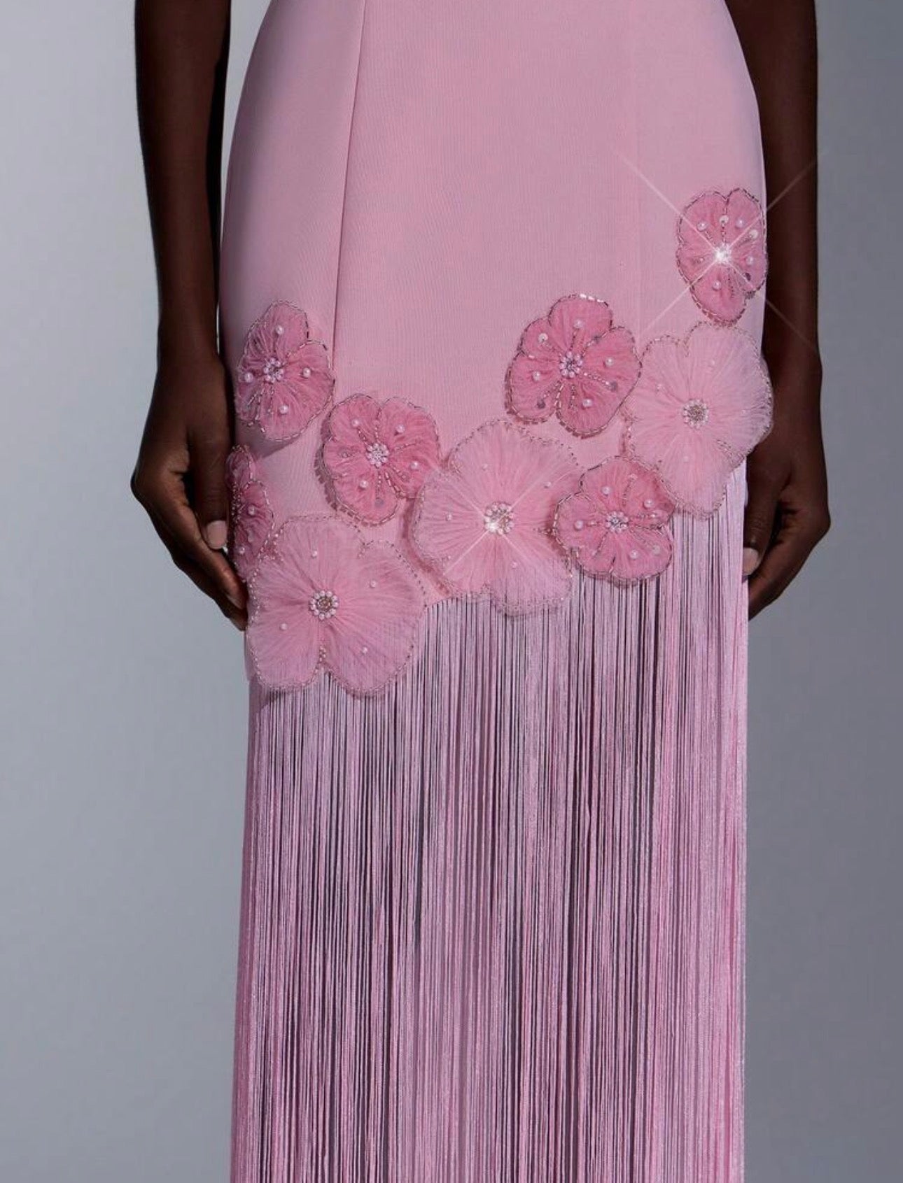 Blush Fleur Fringe Couture