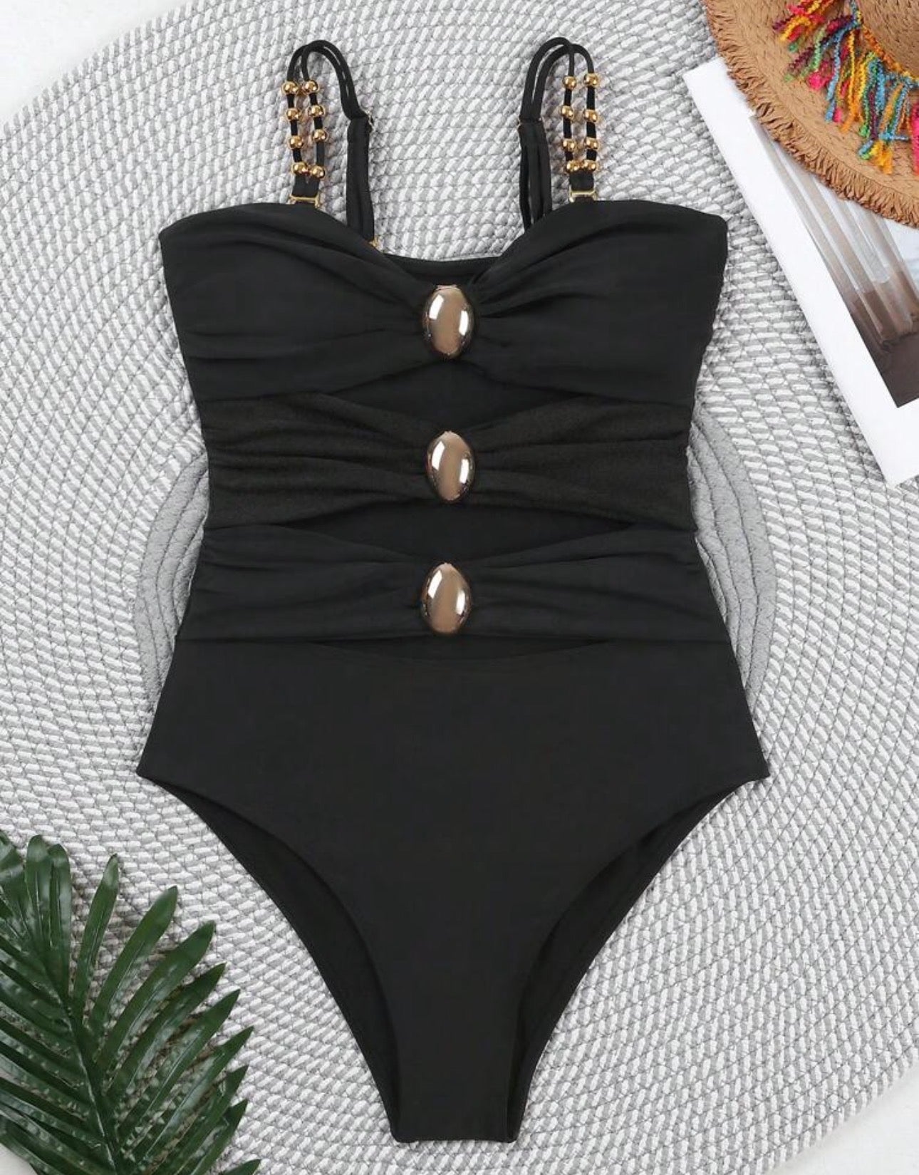 Noir Sculpt Hardware Swimsuit