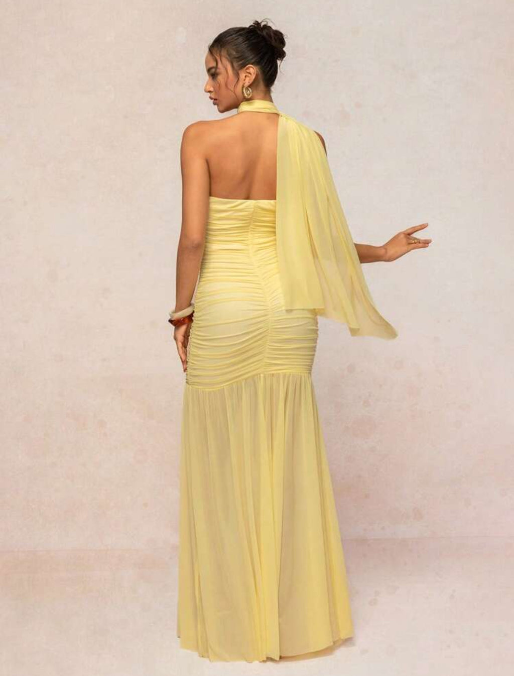 Sunlight Illusion Ruched Gown