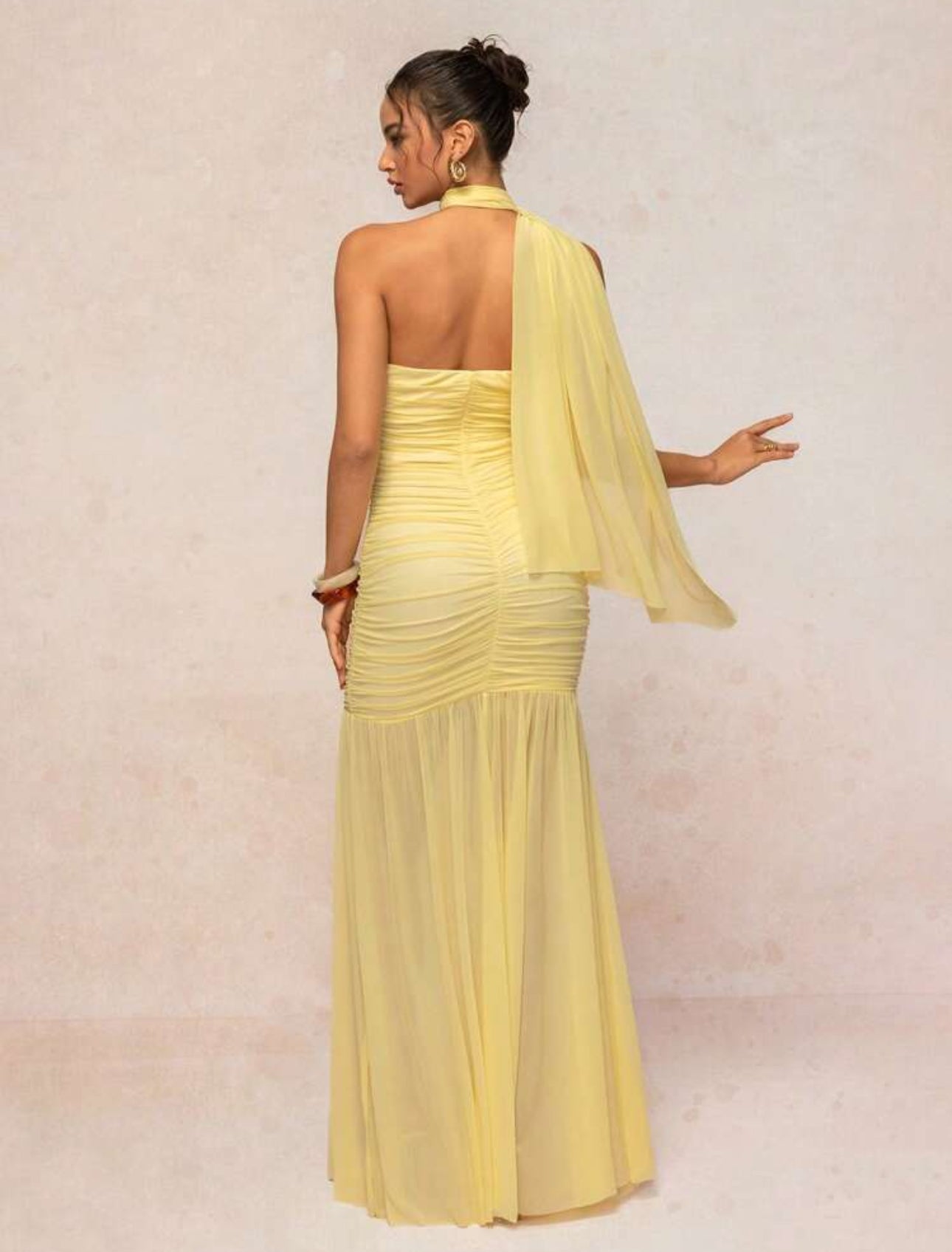Sunlight Illusion Ruched Gown