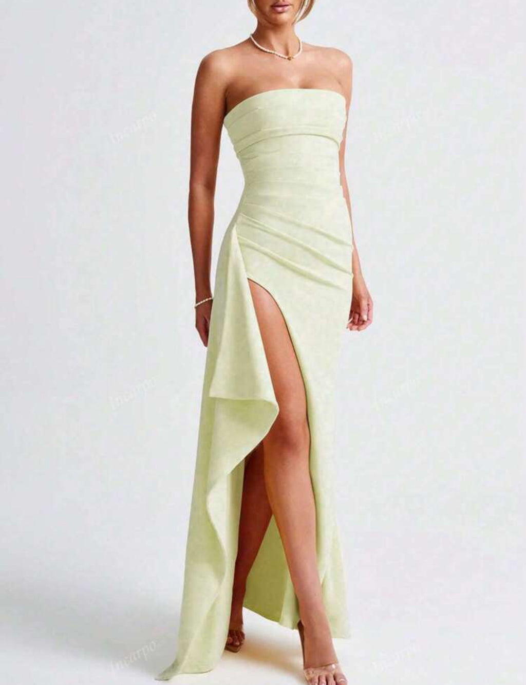 Lime Whisper Strapless Dress