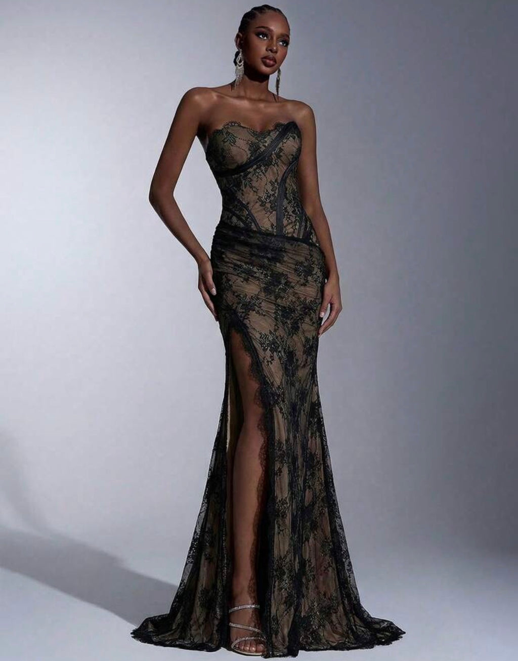 Nocturne Lace Illusion Gown