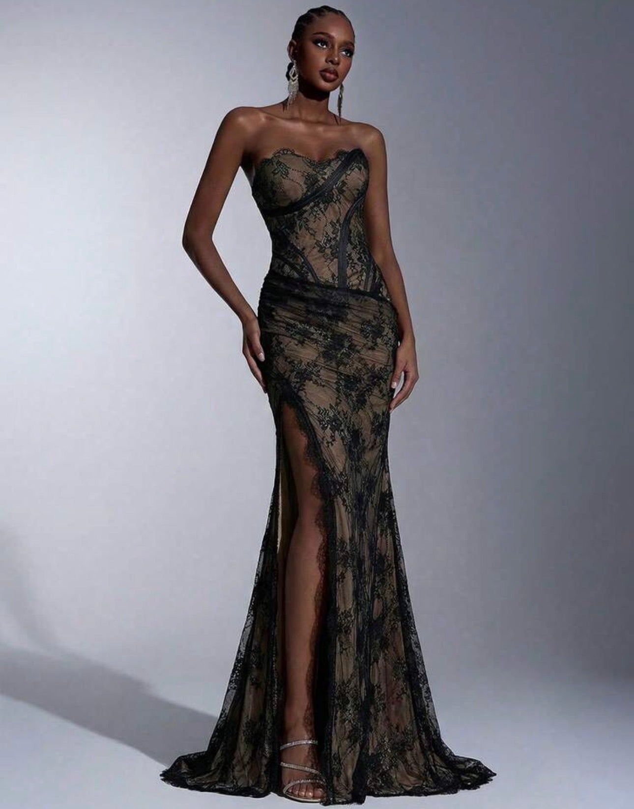 Nocturne Lace Illusion Gown